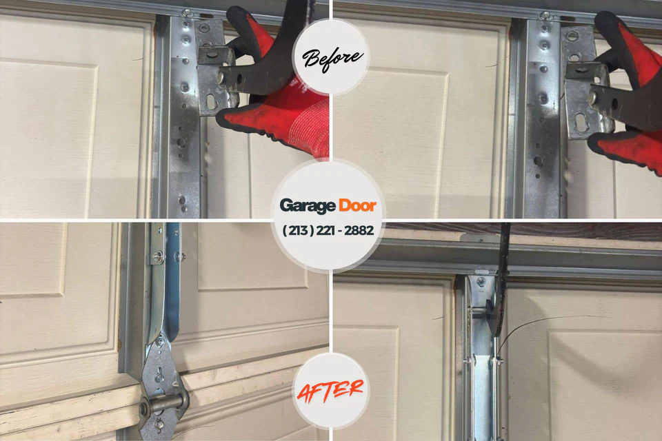 Before and after: garage door repair Roselle Park, NJ